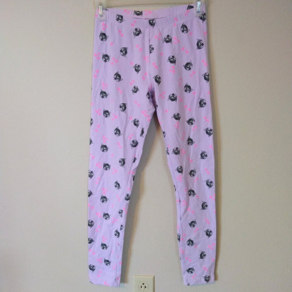 Cat & Jack Kitty Cat Girl's Lavender Leggings Size XL (14/16)